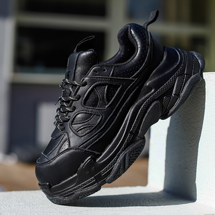 欧洲站男鞋潮牌高级感网红爆款春秋透气百搭款老爹鞋增高运动鞋男