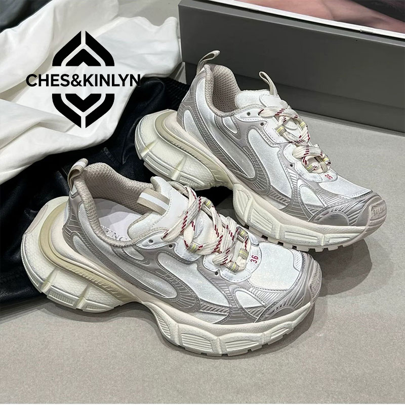 【CHES&KINLYN】巴黎老爹鞋潮女轻便休闲做旧擦色闪亮运动跑步鞋