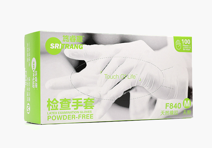 施睿康F840乳胶手套 一次性橡胶手套 丁腈手套实验室检查手套