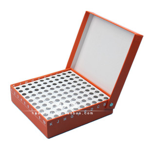 纸质连盖带编号0.5ml100格纸盒 离心管盒子 翻盖冷冻盒样品冻存盒