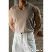 柴米美式 复古重磅全棉背心男士 花纱休闲性感坎肩马甲阿美咔叽夏