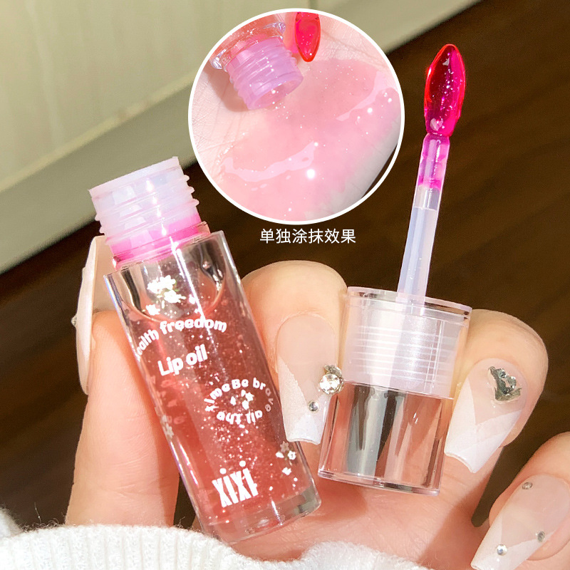 xixi水感滋润唇油水润轻薄透明玻璃唇细闪淡化唇纹秋冬保湿唇蜜釉