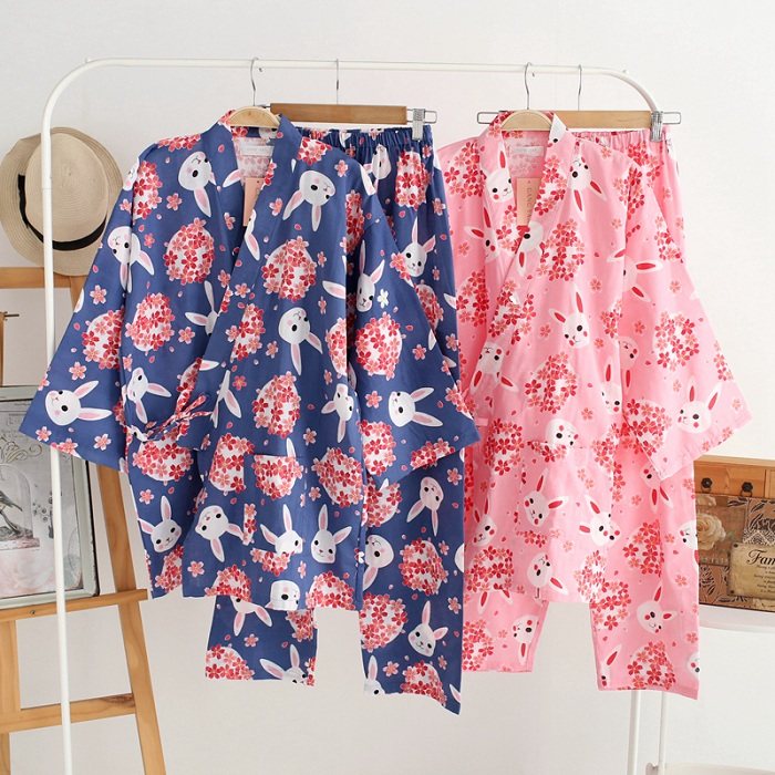 清仓处理特价亏本女士睡衣和服日系纯棉纱双层纱布套装汗蒸服桑拿