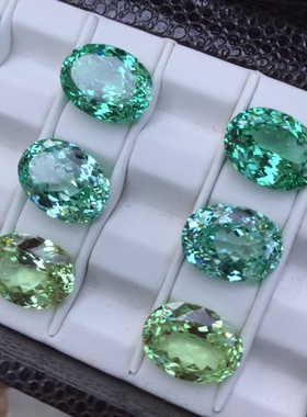 大颗粒帕拉伊巴色人造钇铝榴石YAG 裸石够闪亮定制镶嵌戒指吊坠