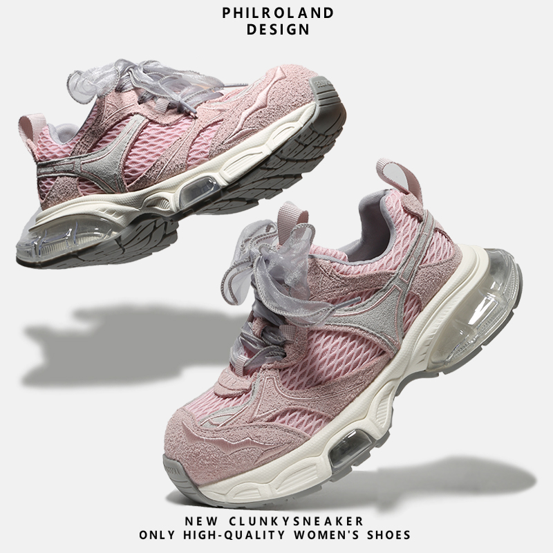 欧洲站蕾丝气垫老爹鞋