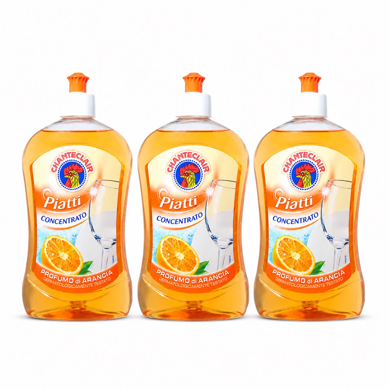 CHANTECLAIR大公鸡香橙洗洁精500ml×3瓶餐具清洁剂
