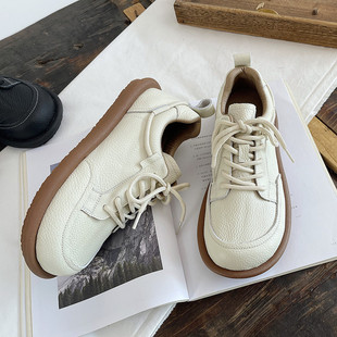春季 文艺复古女鞋 单鞋 真皮牛皮低帮鞋 柔软舒适平底鞋 踩屎感系列
