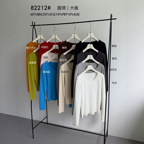 MILDNESS2026秋冬韩版简约百搭大圆领羊浣绒宽松显瘦毛衣针织衫女