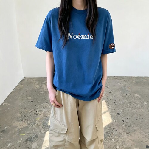 皇冠2026夏季卡通英文刺绣宽松显瘦百搭中长款大版圆领短袖T恤女