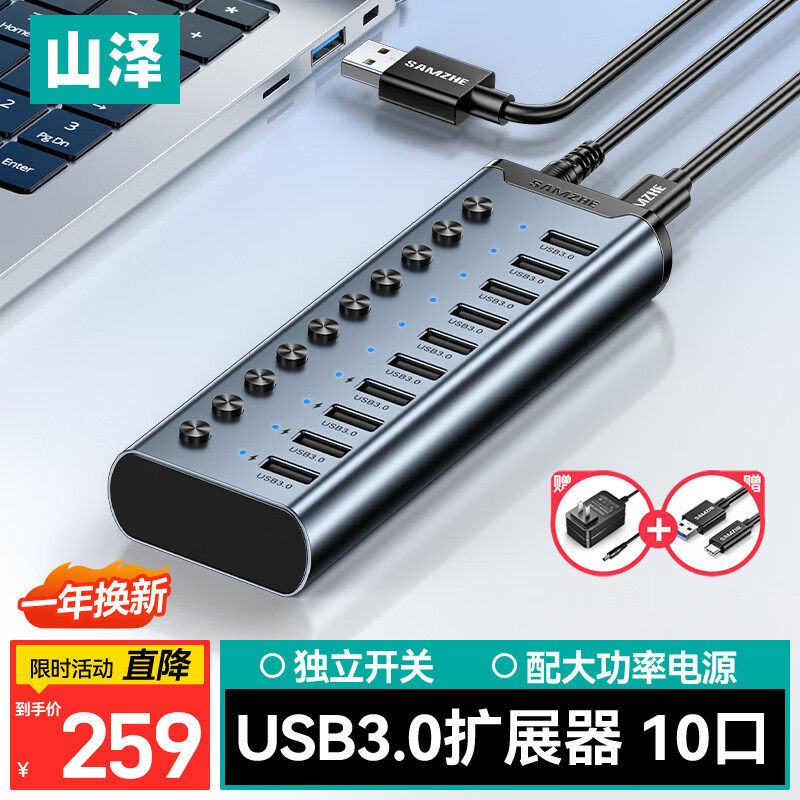 USBHUB多口10合1分集线器