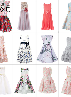 现货英国Monsoon女童礼服紫色玫瑰连衣裙白色蝴蝶公主裙春夏装20