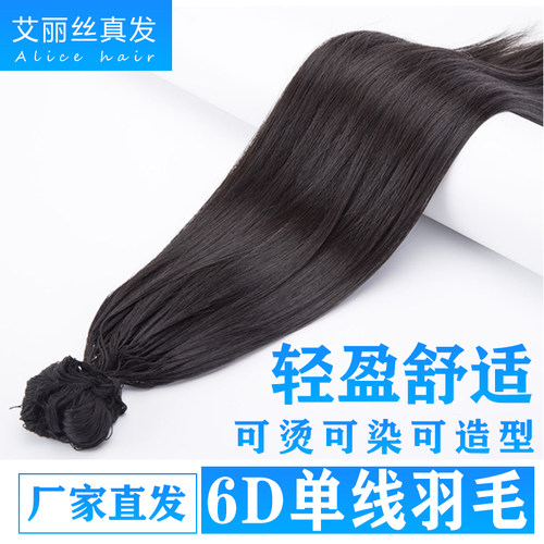 羽毛接发隐形手织全真发网红微编织手工隐形接发真发接头发小接口 - 封面