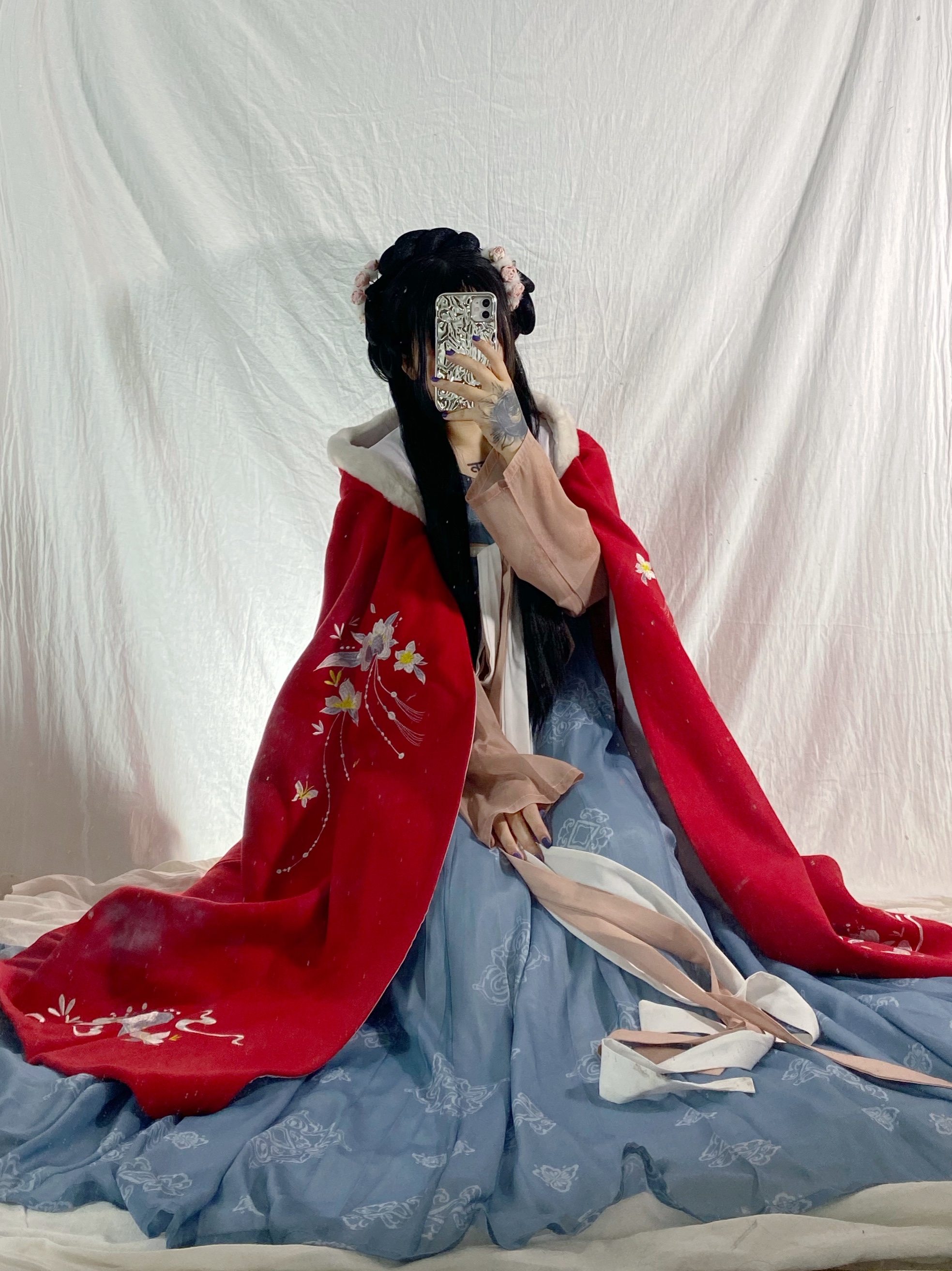 原创连帽毛呢斗篷保暖秋冬装汉服