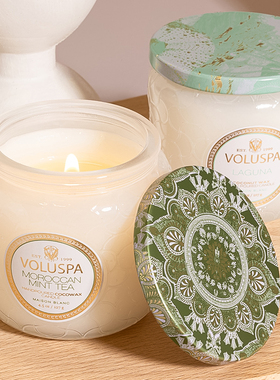 Voluspa香薰蜡烛小浮雕玻璃罐精油香氛情人节新年小众氛围礼物