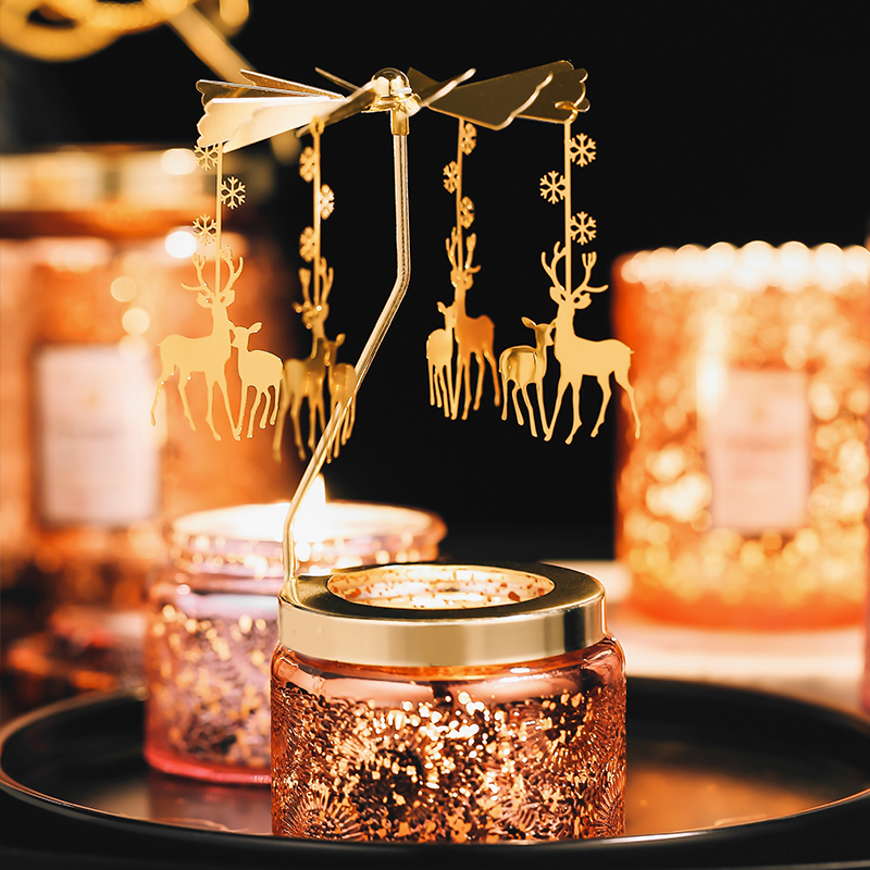 香薰蜡烛旋转烛台浪漫氛围感礼物