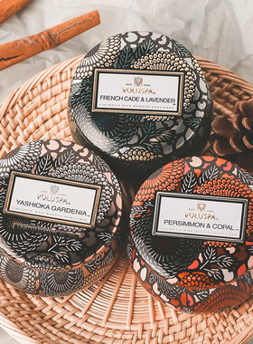 Voluspa 手工香薰蜡烛无烟椰子油小铁罐新年情人节礼物