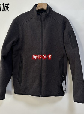 Arcteryx始祖鸟 Covert Cardigan拉链黑灰色男款立领抓绒长袖夹克