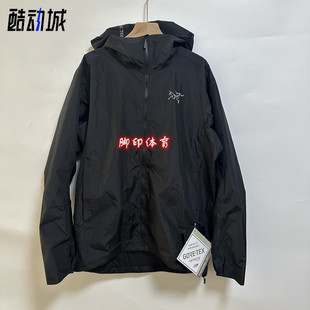 Arcteryx始祖鸟solano hoody 纯色logo连帽软壳薄内衬 黑色夹克男