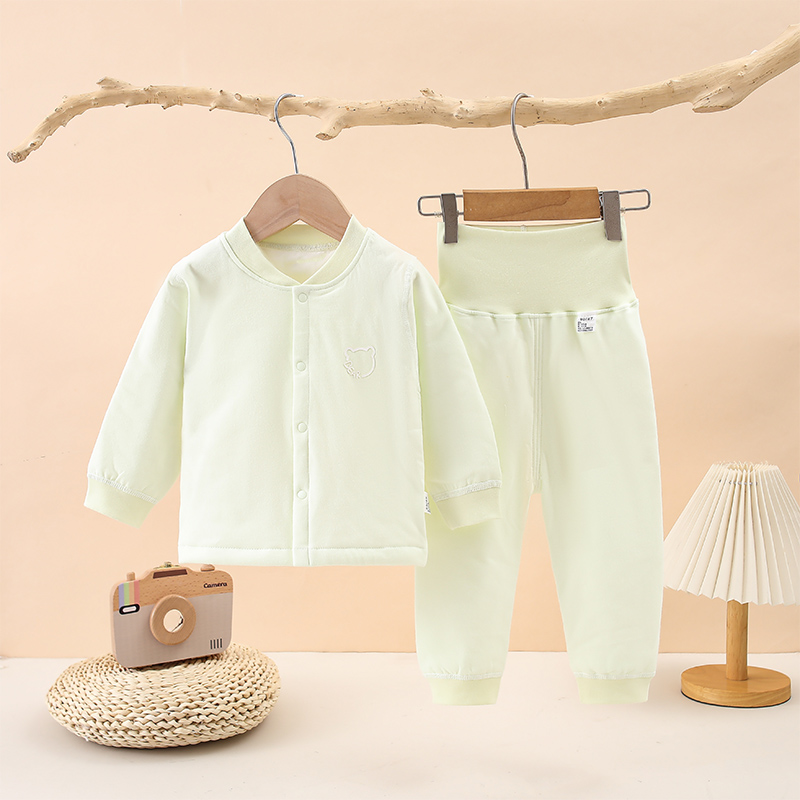 憨豆龙宝宝薄棉衣新品A类棉服高腰套装加厚纯棉内衣套装583103