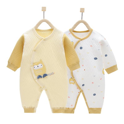 婴儿秋装连体衣秋冬男女夹棉保暖