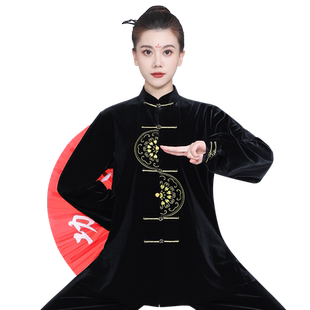 2025新款太极服男款秋冬季加厚加密南韩绒武术服太极拳练功服女士