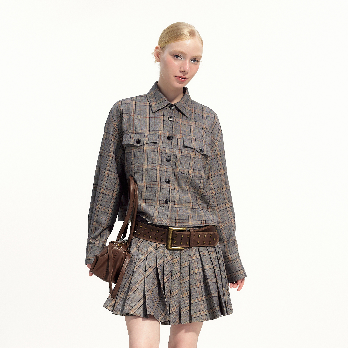 艺之卉复古学院风格纹外套