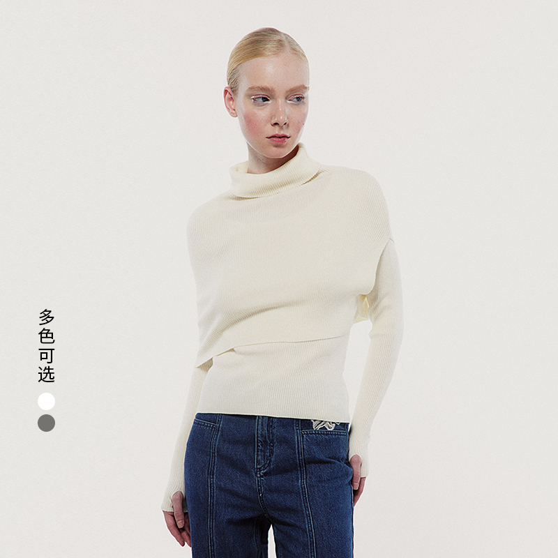 Eachway羊毛披肩针织衫毛衣