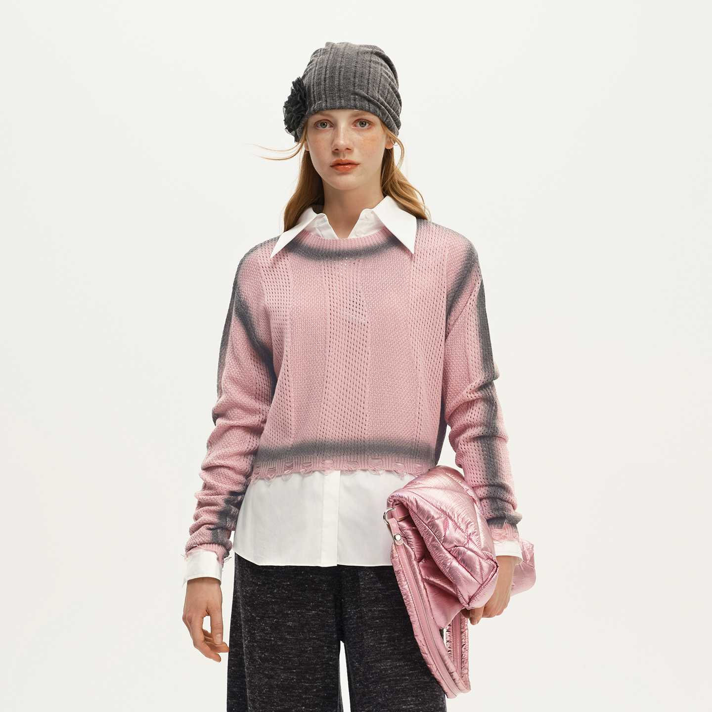 艺之卉时尚减龄粉色针织衫