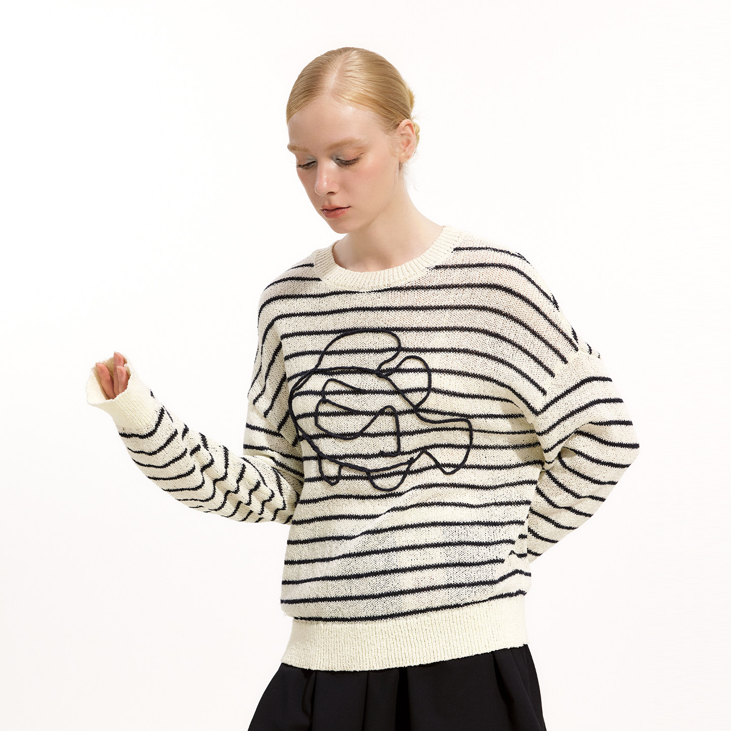 艺之卉复古学院条纹针织衫