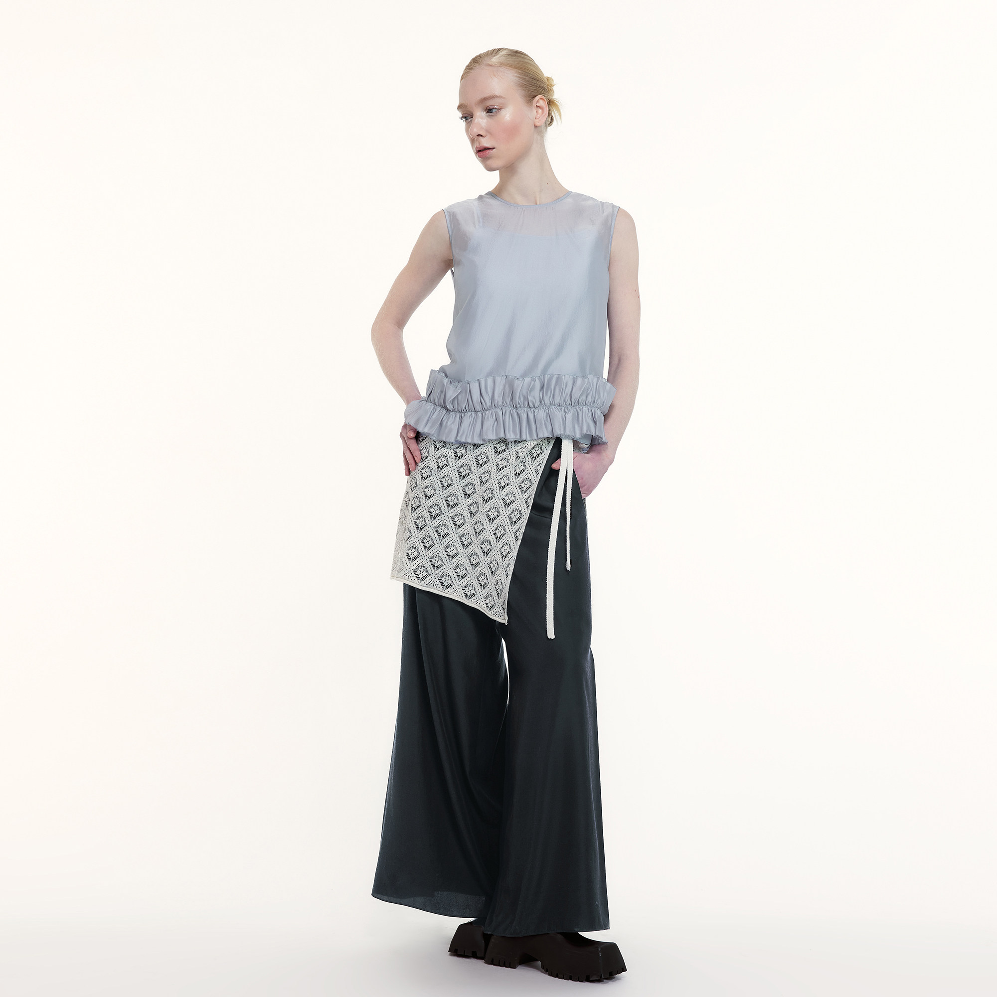 艺之卉时装长裤三醋酯阔腿裤