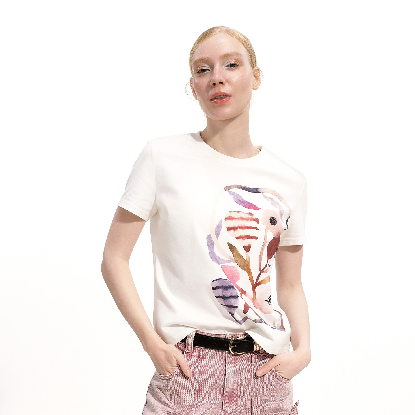 艺之卉疗愈浆果手绘水彩印花T恤