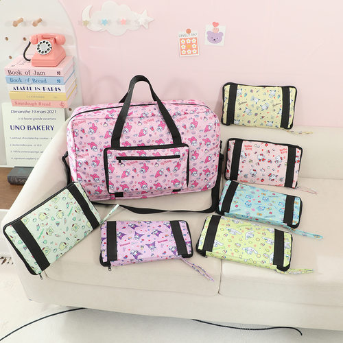 新款库洛米可折叠旅行袋衣物整理收纳袋妈妈待产包包牛津布行李包