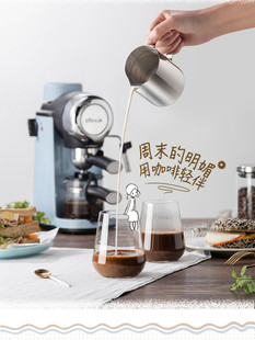 迷你蒸汽式 家用咖啡机商用高压小型全半自动意式 打奶泡机一体均彩