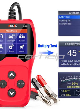 跨境ANCEL BA201汽车蓄电池测试仪220Ah 2000CCA 12V蓄电池分析仪