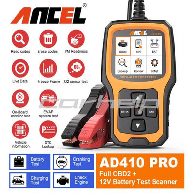 ANCEL AD410 PRO 汽车OBDII发动机检测仪 6-12V电池分析仪 海外版