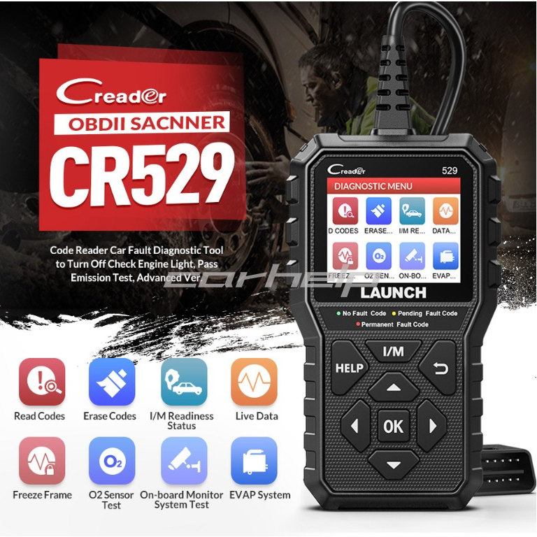 元征LAUNCH X431 Creader /CR529 OBD II CR5001读码卡海外英文版