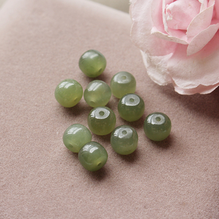 天然青海和田玉老型珠散珠手链项链diy配件玉珠子串珠手工编织