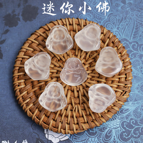 冰透玉髓迷你小佛吊坠