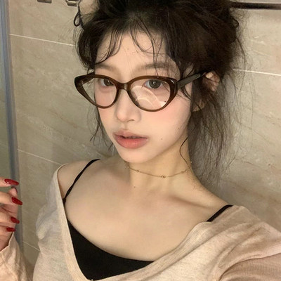 女生韩系猫眼近视眼镜框