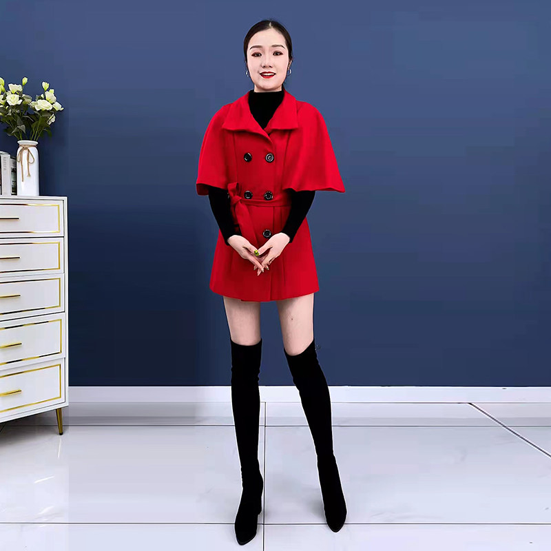 斗篷外套女秋冬2025新款小个子英伦风加厚复古中长款风衣加厚时尚,女装/女士精品,毛呢外套,淘宝优惠券,粉丝福利购,淘宝优惠卷