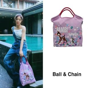 英同款 chain张元 包包联名刺绣小鹿购物袋单肩包女包 ball 日本代购