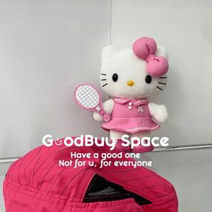 日本代购网球粉色情侣挂件哈喽kitty KT猫公仔玩偶钥匙扣包包挂饰