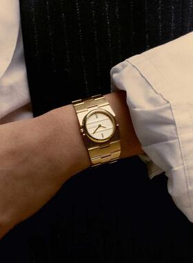 代购代购BREDA SYNC 18K镀金表壳简约小众手表女钢带复古气质休