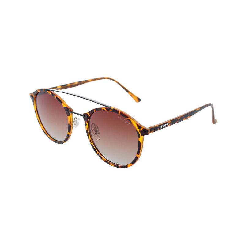 代购Kodak男士太阳镜偏光UV400防护渐进镜片可配度数圆形豹纹