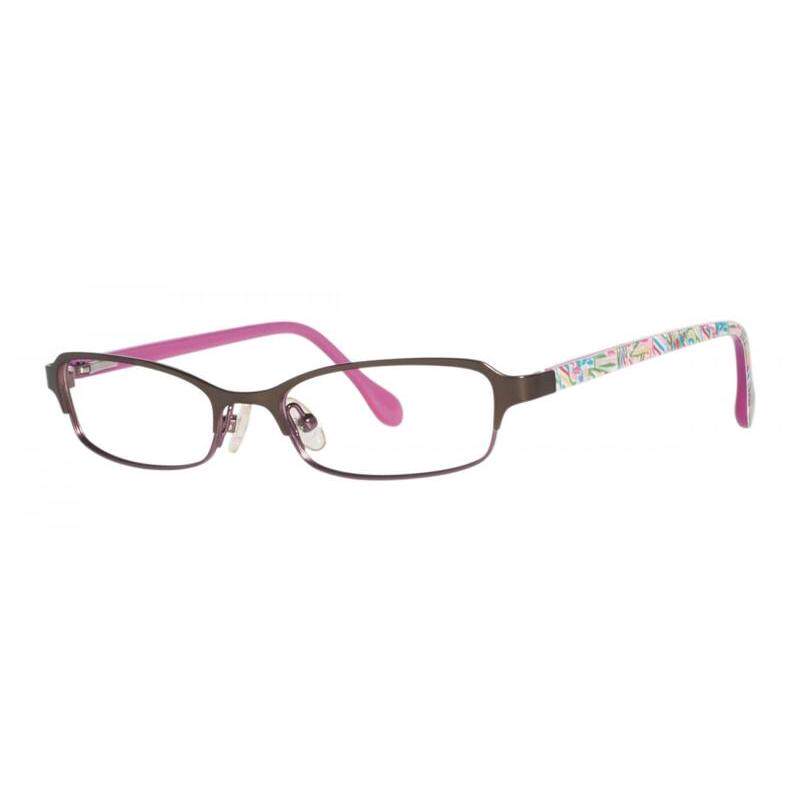 代购Lilly Pulitzer女士眼镜框椭圆金属全框棕色学习日常眼镜架