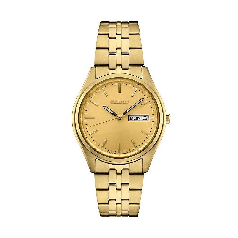 日本代购Seiko/精工男士手表日韩腕表日历防水钢带间金商务通勤