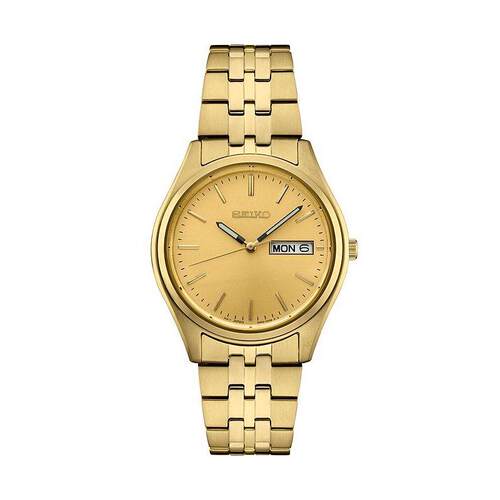 日本代购Seiko/精工男士手表日韩腕表日历防水钢带间金商务通勤