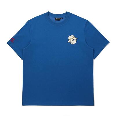 代购MALBON GOLF女士T恤透气舒适日常穿着轻便蓝色棉混纺