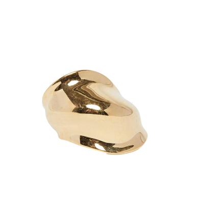 代购saint laurent女士戒指简约个性潮流设计感黄铜金色光泽