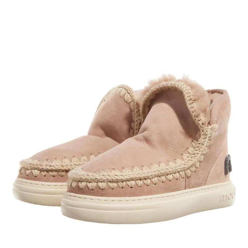 MOU女性靴子柔软雪地靴Eskimo Sneak Bold Glitter Logo Camel